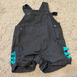 Carter's Black Overalls with Teal Accents